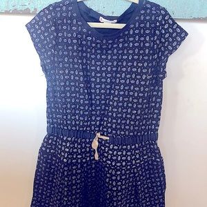 Crewcuts navy & gold cotton jersey dress, sz 6